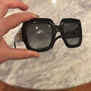 Gucci oversized black square sunglasses